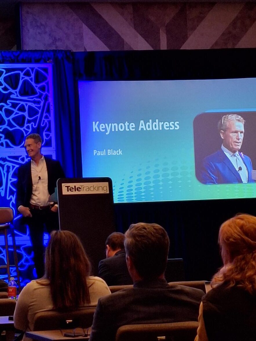 TeleSummit 2024 -- Paul Black keynote speaker on stage